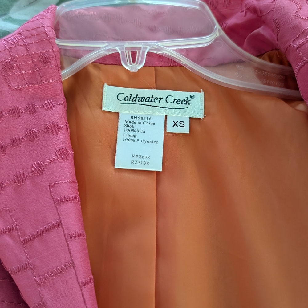Coldwater Creek Pink Blazer with Textured Fabric